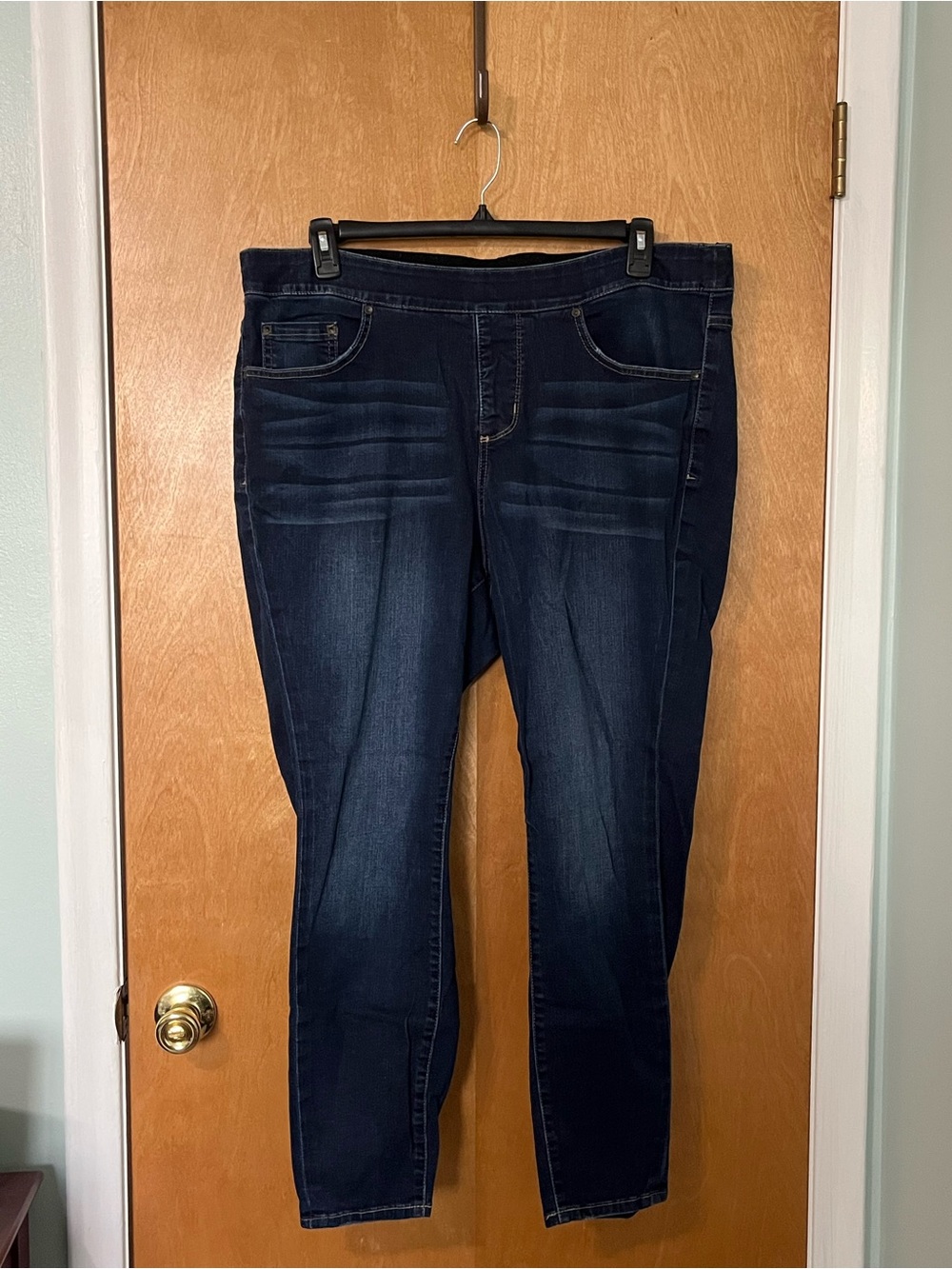 JAG Women’s Plus-Size Dark-Wash Blue Denim Skinny Pull-On Jeans | Size 20W